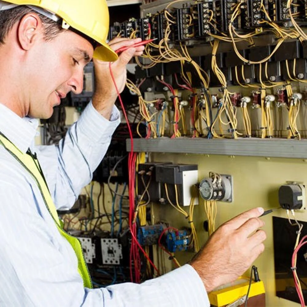A person performing electrical contracting work.